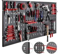 Kit mural Bolt Edge – 17 pièces – Panneaux muraux perforés et crochets – Pour atelier, garage et maison – Kit pour bricolage et réparation automobile – Vert