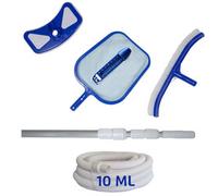 Kit nettoyage piscine avec manche et tuyau 10 ml