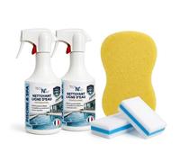 Kit Nettoyant Ligne d'Eau Piscine et Spa - 2 x 500 ml + Éponges de Nettoyage - Compatible Liner, Coque et Carrelage