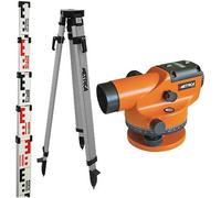 Kit niveau optique 32X METRICA portée 1000m + trépied + mire 4m - 89222