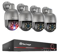 Kit NVR de vidéosurveillance, prise en charge de 8 canaux, reconnaissance faciale par IA, NVR 8 canaux avec 4 caméras 8 MP, disque dur intégré de 3 To