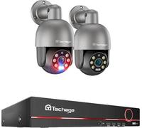 Kit NVR de vidéosurveillance, prise en charge de 8 canaux, reconnaissance faciale par IA, NVR 8 canaux avec 2 caméras 8 MP, disque dur intégré de 3 To