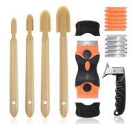 Kit outil 6 en 1 pour joint silicone - Lisseur, enlève-joint, spatule et grattoir à coulis - Multifonction pour salle de bain, cuisine, carrelage