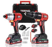 Kit Outils Électriques Sans Fil 20V, Perceuse Visseuse Multifonction,Moteur Brushless, 2 Vitesses Variables, Coffret Complet
