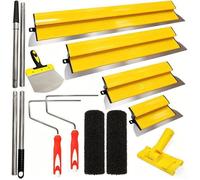Kit outils Enduit plâtrier - 10 outils - Acier inoxydable - idéal bande à joint - avec lames de rechange