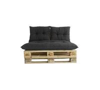 Ensemble de palettes classiques - Matelas ardoise + 2 coussins de dos - JARDIN PRIVÉ - Ardoise - 3 personnes