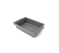 Kit panier métallique et rack ajustable Quartz pour armoires, glissières extension totale et à fermeture douce, Module 80cm, Finition Titane