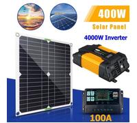 Kit Panneau Solaire avec Onduleur Panneau Solaire 400 W et onduleur 4000W,Contrôleur 100A Kit Complet de Panneaux solaires