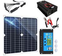 Kit Panneau Solaire Complet pour RV/Bateau Panneaux Solaires 200W +100A Contrôleur+6000W Onduleur Solaire