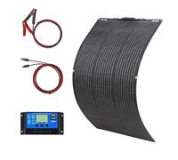 Kit Panneau Solaire Flexible ETFE Kit Panneau Solaire ETFE 100W 24V/12V chargeur Solaire Monocristallin, contrôleur Solaire 10A pour systèmes hors réseau/centrales électriques portables