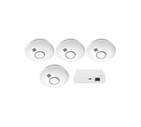 Kit passerelle Zigbee avec 4 détecteurs de fumée connectés Zigbee Alecto SMART-SMOKE10 Set 4 Blanc Blanc G
