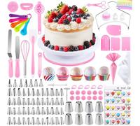 Kit Patisserie Complet 305 Pièces,Ensemble Professionnel avec Plateau Tournant Gateau,Douille Patisserie et Poche Douille