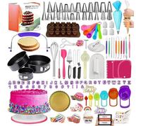 Kit Patisserie Professionnel,Kit Layer Cake,Patisserie Accessoire,Kit de Patisserie Inclure Poches et Douilles, Coupe-Gateau, Seringue Patisserie, Brosse, Spatula pour Cuisine Decoration de Gateaux