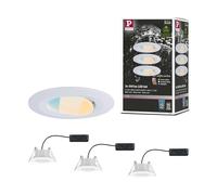 Kit Paulmann EBL Calla IP65 WhiteSwitch 3x5 W blanc dépoli | Whiteswitch pour température de couleur en k 3000-6500, IP65 protégé contre les projections d'eau, spots LED orientables