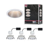 Kit Paulmann EBL Cole Coin 3x6 W 2700 K IP44 blanc dépoli/argent mat | INTENSITÉ DIMMABLE - Intensité dimmable sur 3 niveaux à l'aide d'un interrupteur standard