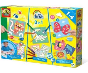 Kit Peinture au Doigt, Coloriage et Formes Autocollantes SES CREATIVE My First