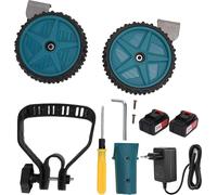 Kit pelle à neige sans fil, électrique, pour usage domestique, petite, portable, portée de projection 6 m, 136 kg/min, avec roues, 2 batteries lithium-ion, 1 chargeur, prise UE