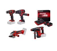 Kit perçage sans fil Einhell - Perceuses meuleuse perforateur + 2 batteries 4.0Ah + chargeur