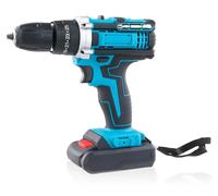 Kit perceuse-visseuse à percussion sans fil - 3 fonctions - 25 niveaux de couple et 3 vitesses - Pour le métal - 2 batteries - Fonction marteau perforateur