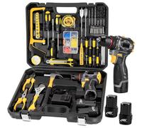 Kit perceuse-visseuse sans fil - 120 accessoires, 2 batteries - Moteur sans balais - Couple de 45 Nm - Prise européenne - Pour le bricolage