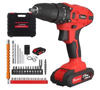 Kit perceuse-visseuse sans fil - Perceuse lithium-ion 21V - 2 batteries - Coffret d'accessoires de 29 pièces - Lampe de travail LED - 2700 tr/min