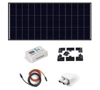 Kit Photovoltaïque Monocristallin 200 W Avec Régulateur Pwm Lcd 20 A, Idéal Pour Les Camping-Cars, Les Bateaux Et Les Caravanes.