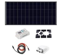 Kit photovoltaïque monocristallin Alcapower 200 W avec régulateur PWM LCD 20 A, idéal pour les camping-cars, les bateaux et les caravanes.
