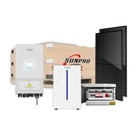 Kit photovoltaïque monophasé complet 6 kW avec 15 modules 410 W, batterie d'accumulation 6,14 kWh, onduleur hybride 6 kW, cadre AC/DC monophasé 6 kW, 2 cordes 2 MPPT