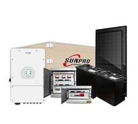 Kit photovoltaïque triphasé complet 10 kW avec 24 modules 400 W, batterie d'accumulation 20 kWh, onduleur triphasé hybride 10 kW, cadre AC + cadre DC 10 kW triphasé