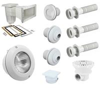 Kit Pièces à sceller liner Easyline blanc 8 x 4 m + avec lampe LED