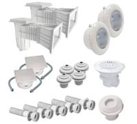 Kit pièces à sceller piscine 11x5m béton/liner (LED)
