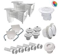 Kit pièces à sceller piscine 11x5m béton/liner (LED couleur RVB)