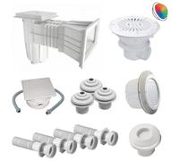 Kit pièces à sceller piscine 8x4m béton/liner (LED couleur RVB)
