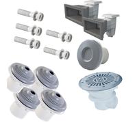 Kit pièces à sceller pour piscine enterrée liner 10m x 5m - Gris Clair