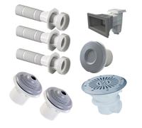 Kit pièces à sceller pour piscine enterrée liner 8m x 4m - Gris Clair