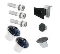 Kit pièces à sceller pour piscine enterrée liner 8mx4m Gris Anthracite