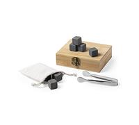 Kit Pierre à Whisky - Glaçons Whisky - Pierre Ollaire - Réutilisable (Lot de x9 Pierres + Pince + Coffret Bambou)