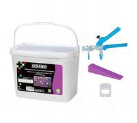 Kit pince + 100 cales + 100 croisillons 2 mm auto-nivelants en seau - 11200037 - Sidamo