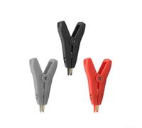 Kit Pinces Crocodile LCR Kelvin 10A Plaqué Or Isolées | pour cuivre plaqué or, 10A , dents de scie anti-glisse, isolation ABS, gris