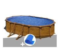 Gre Kit piscine acier Mauritius aspect bois ovale