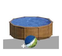 Kit piscine acier aspect bois Gré Sicilia ronde 3,20 x 1,22 m + Bâche hiver