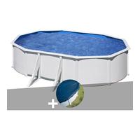 Kit piscine acier blanc Gré Atlantis ovale 5,27 x 3,27 x 1,32 m + Bâche hiver