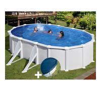 Kit piscine acier blanc Gré Atlantis ovale 5,27 x 3,27 x 1,32 m + Bâche hiver