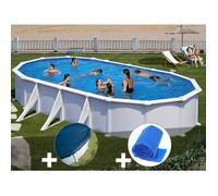 Gre Kit piscine acier Atlantis ovale 8,15 x 4,90 x 1,32 m Blanc