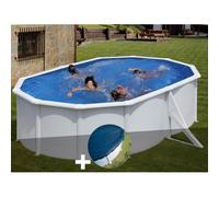 Kit piscine acier blanc Gré Bora Bora ovale 5,27 x 3,27 x 1,22 m + Bâche hiver