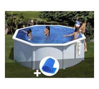 Kit piscine acier blanc Gré Bora Bora ronde 3,20 x 1,22 m + Bâche à bulles