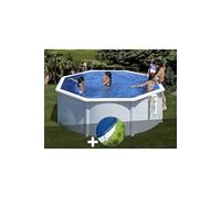 Kit piscine acier blanc Gré Bora Bora ronde 3,20 x 1,22 m + Bâche hiver