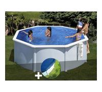 Kit piscine acier blanc Gré Bora Bora ronde 3,20 x 1,22 m + Bâche hiver
