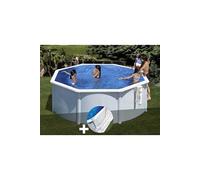 Kit piscine acier blanc Gré Bora Bora ronde 3,20 x 1,22 m + Tapis de sol