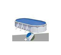 Kit piscine acier blanc Gré Fidji ovale 6,34 x 3,99 x 1,22 m + Tapis de sol